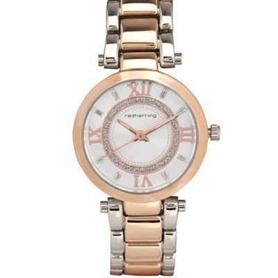 Ladies silver plated two tone watch